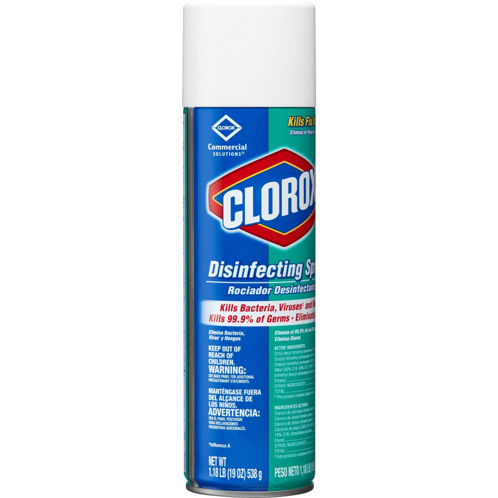 Clorox Commercial Solutions Disinfecting Aerosol Spray - Spray - 19 fl oz (0.6 quart) - Fresh Scent - 864 / Pallet