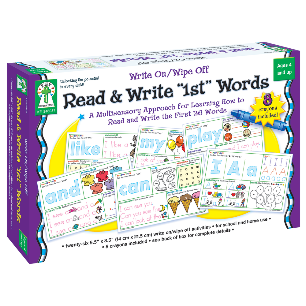 Key Education Write On/Wipe Off Read And Write 1st Words, Grades Pre-K - 1