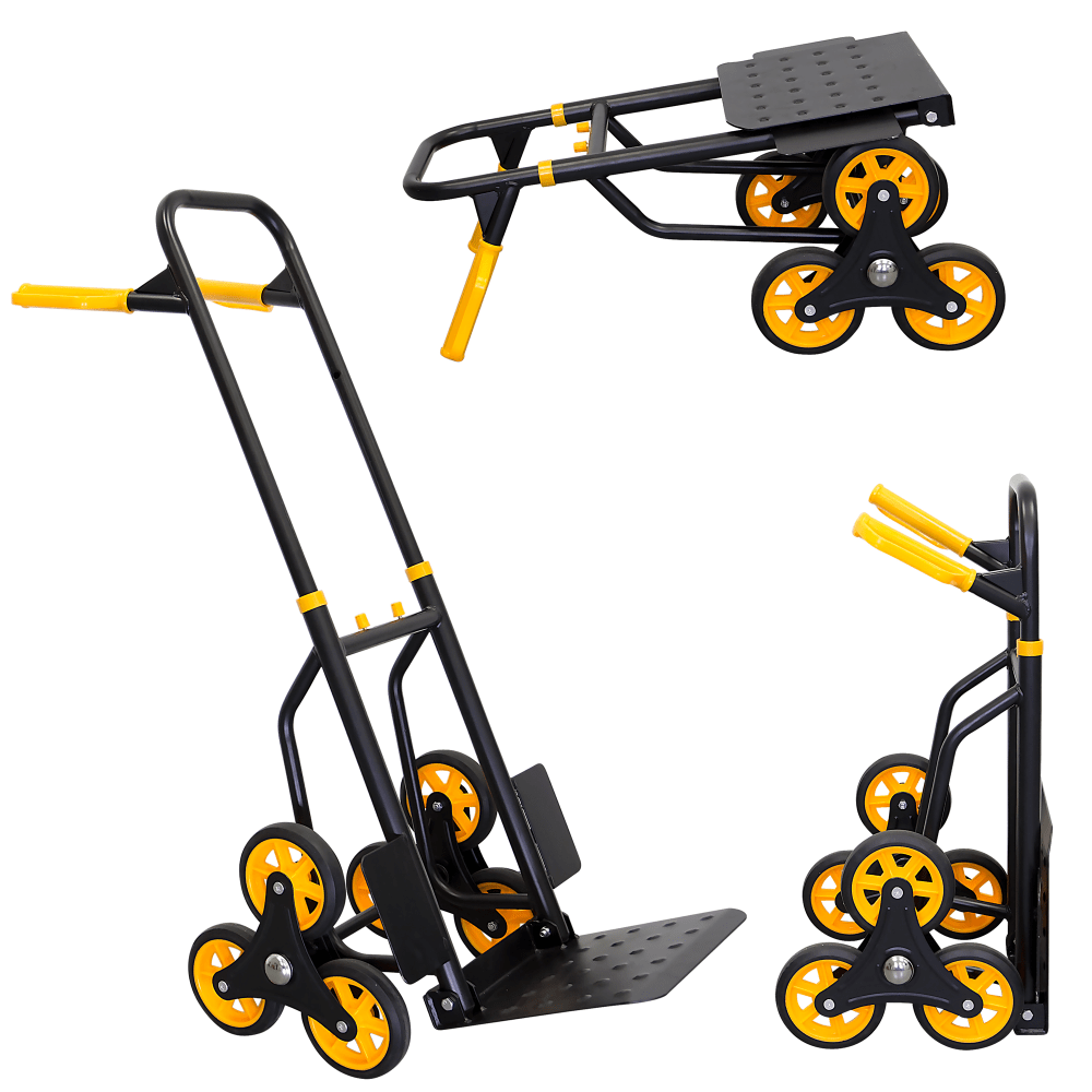 Mount-It! MI-913 Stair Climber Hand Truck And Dolly, 43inH x 11inW x 15inD, Black