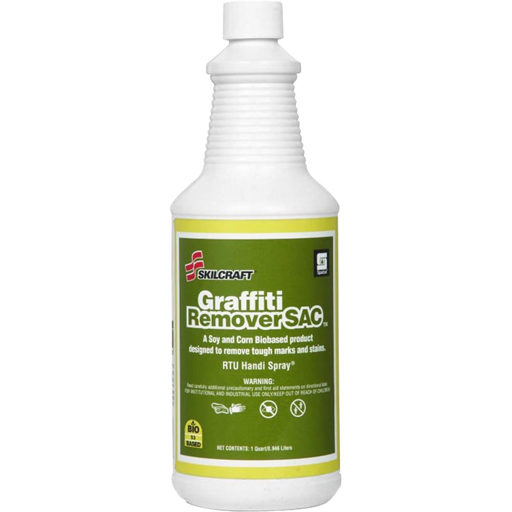 SKILCRAFT Graffiti Remover, 32 Oz Bottle, Box Of 12 (AbilityOne 7930-01-555-3382)