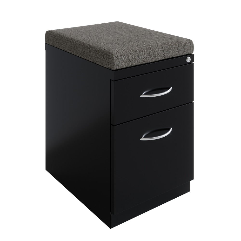 Hirsh 20inD Vertical 2-Drawer Mobile Pedestal File Cabinet, Black/Chinchilla