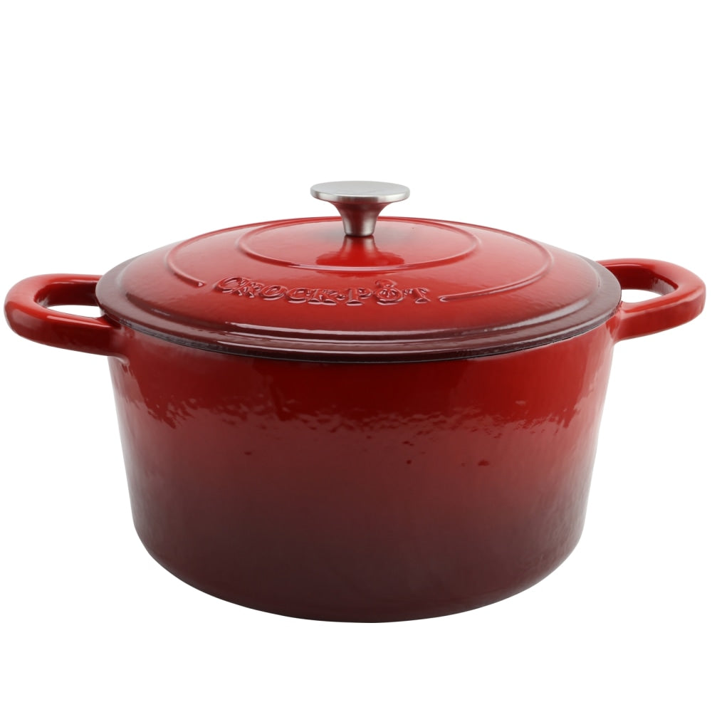 Crock-Pot Artisan 7-Quart Round Cast Iron Dutch Oven, Scarlet Red