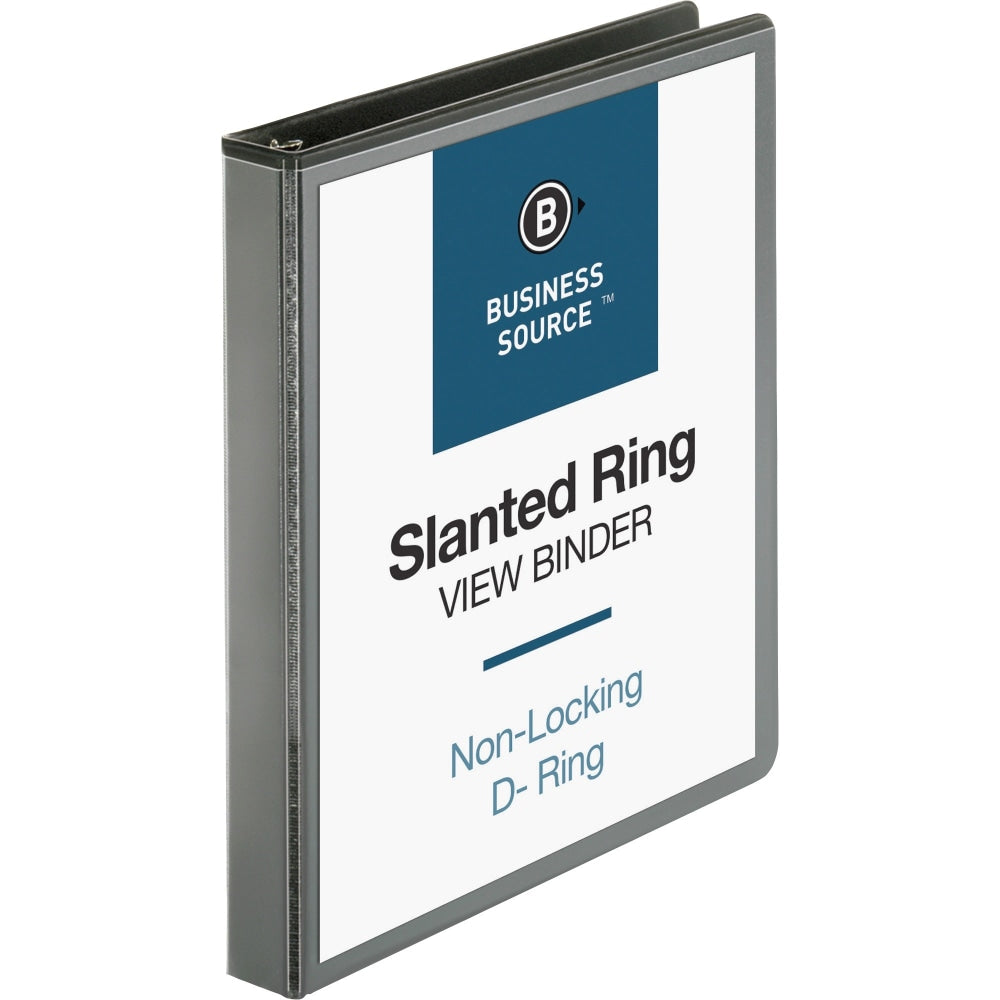 Business Source Basic View 3-Ring Binder, 1in D-Rings, Black