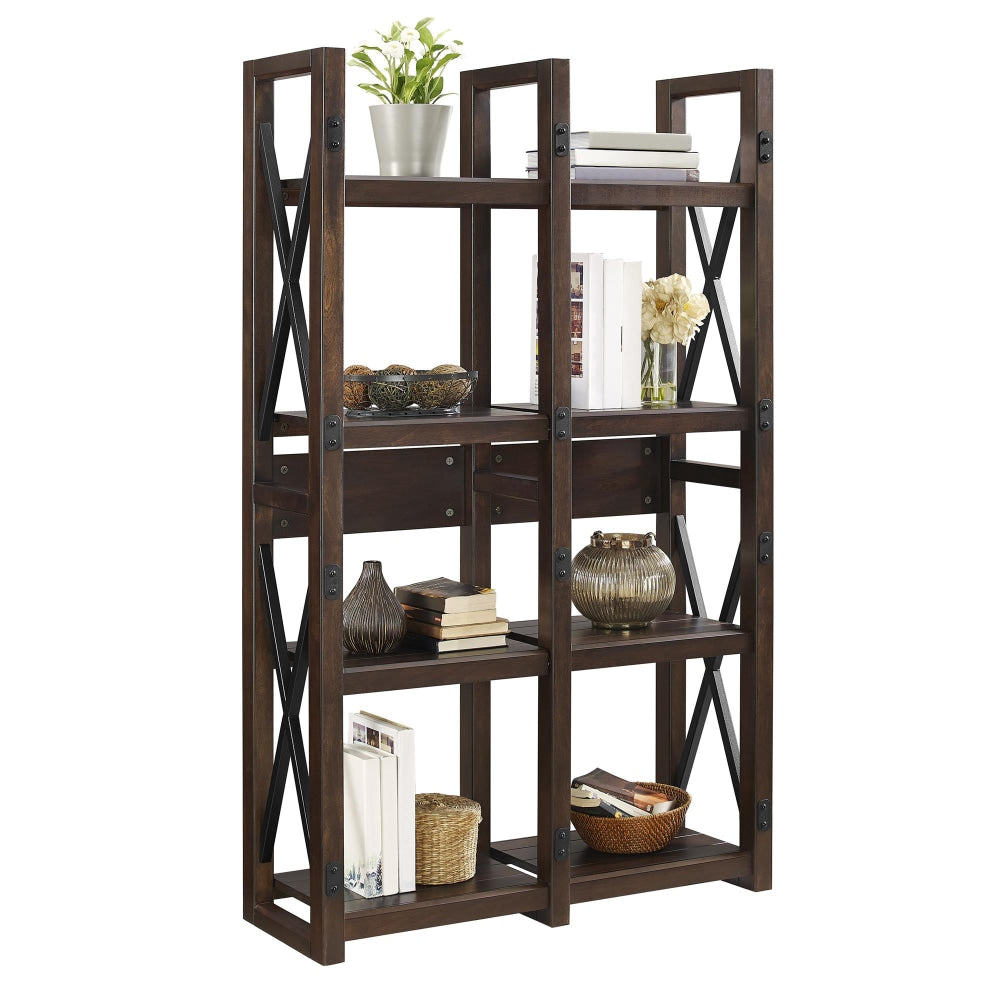 Ameriwood Home Wildwood 60inH 8-Shelf Bookcase/Room Divider, Espresso