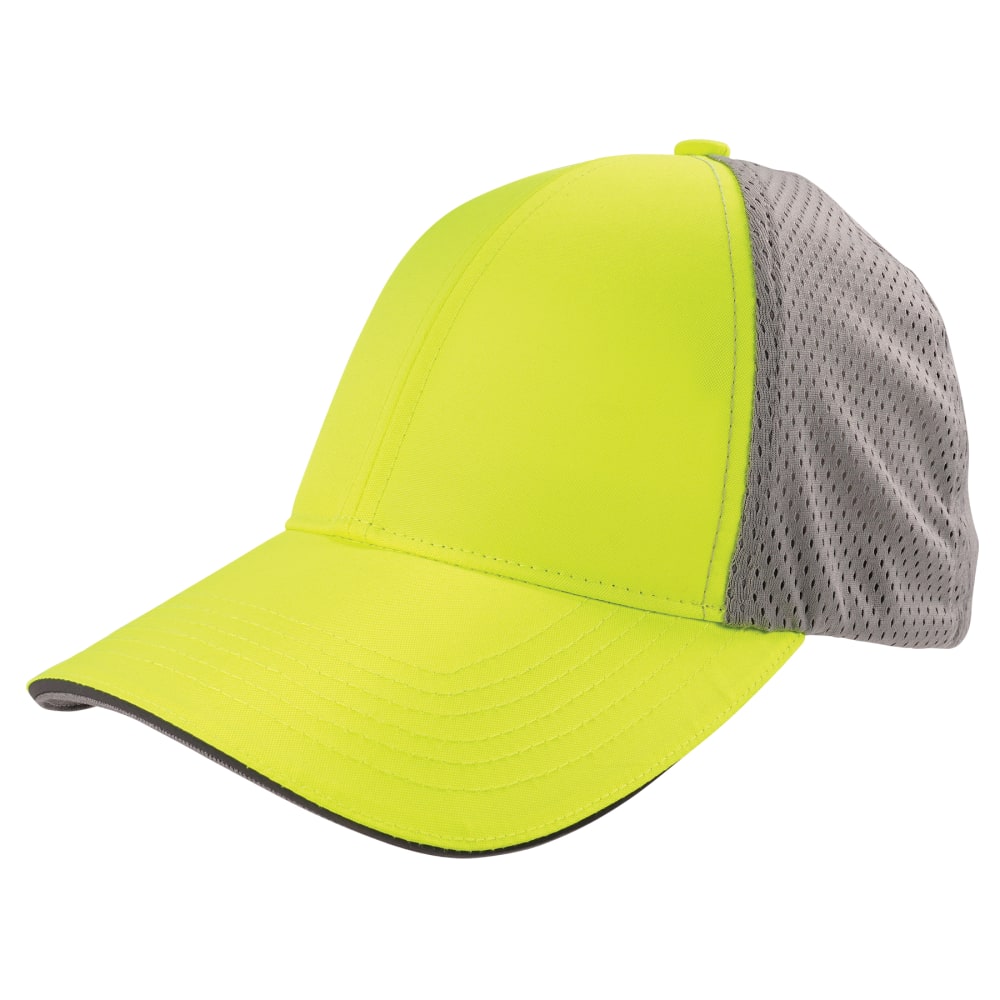 Ergodyne GloWear 8931 Hi-Vis Reflective Stretch Fit Hat, Blank, L/XL, Lime