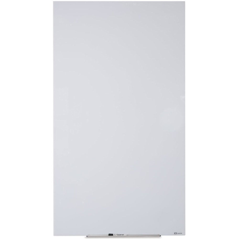 Quartet InvisaMount Vertical Glass Dry-Erase Board - 28x50 - 50in (4.2 ft) Width x 28in (2.3 ft) Height - White Glass Surface - Rectangle - Vertical - Magnetic - 1 Each