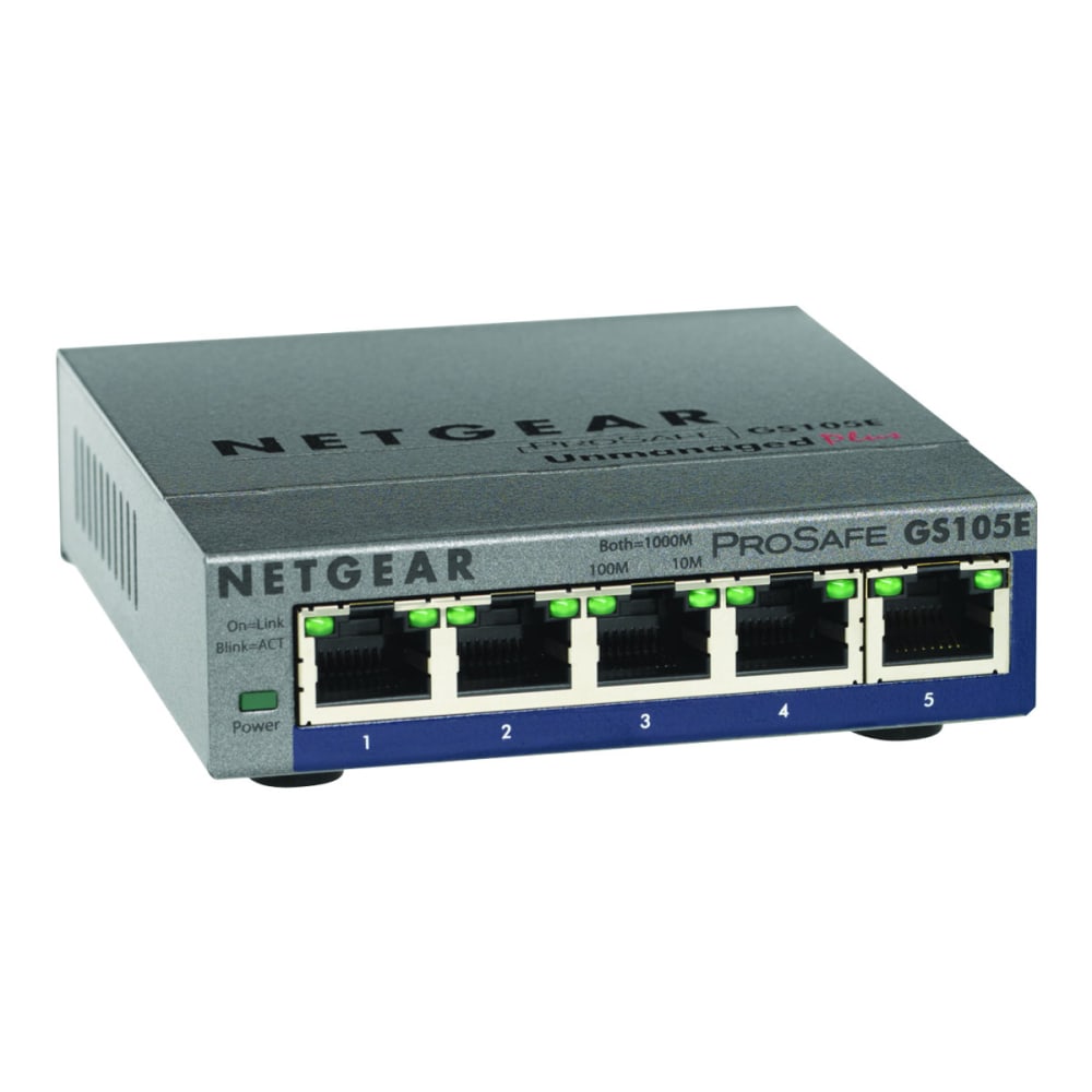 NETGEAR 5 Gigabit Ethernet ProSafe Plus Switch, GS105E