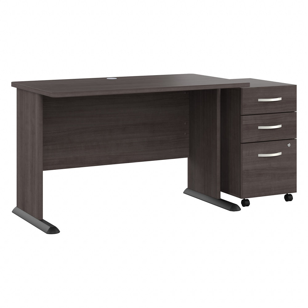 Bush Business Furniture Studio A 48inW Computer Desk With 3-Drawer Mobile File Cabinet, Storm Gray, Standard Delivery