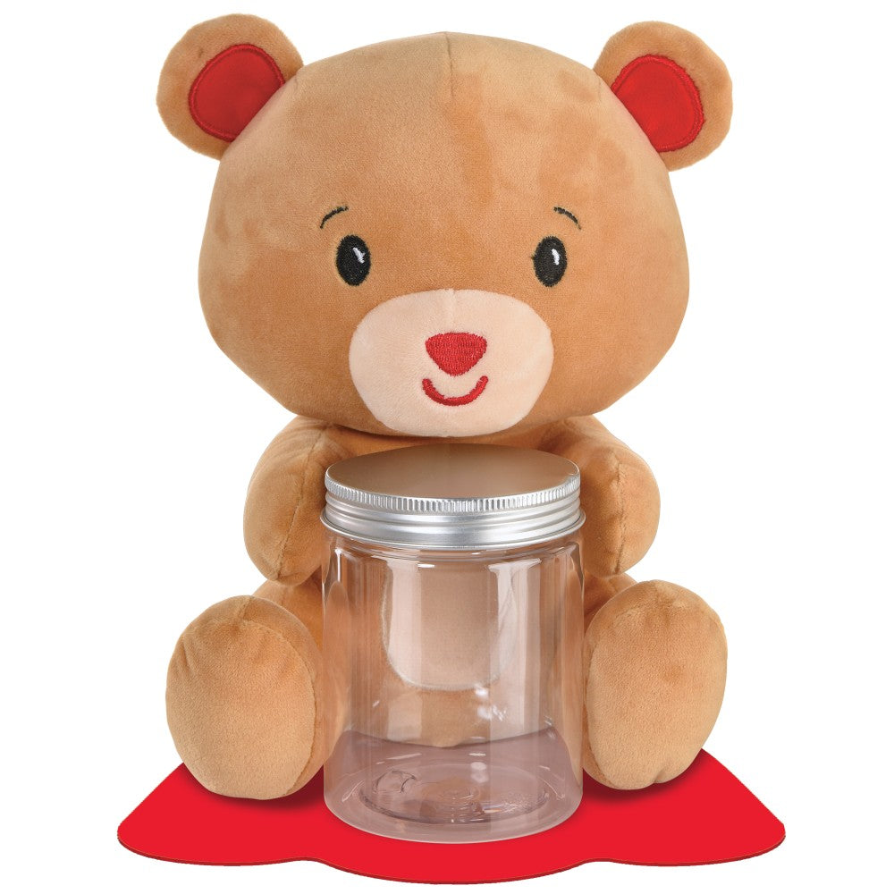 Amscan Plush Bear With Jar Balloon Weights, 8in, Brown, Pack Of 2 Weights