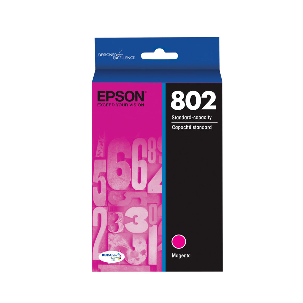 Epson 802 DuraBrite Ultra Magenta Ink Cartridge, T802320-S