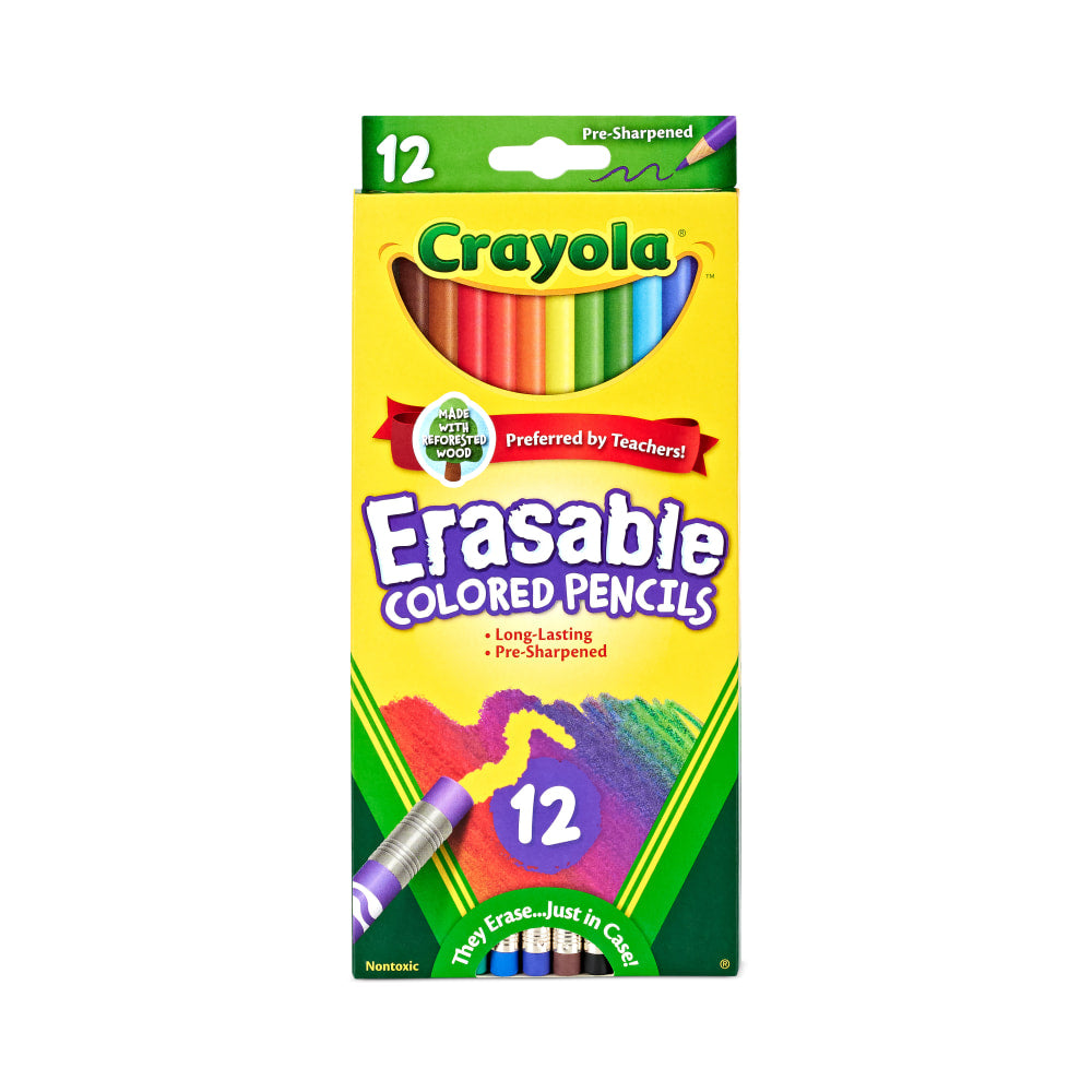 Crayola Erasable Colored Pencils, Pack Of 12 Pencils