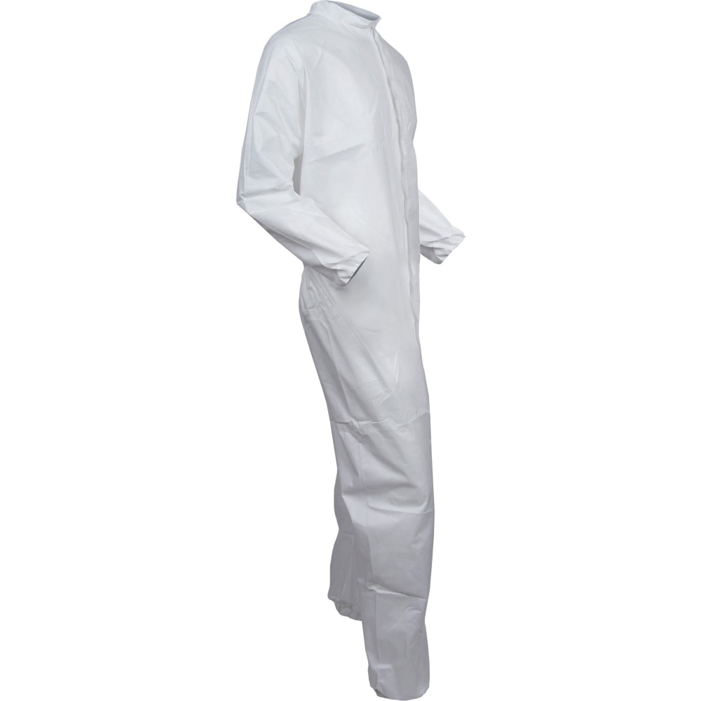 Kleenguard A40 Coveralls - Zipper Front - 3-Xtra Large Size - Liquid, Flying Particle Protection - White - Comfortable, Zipper Front, Breathable - 25 / Carton