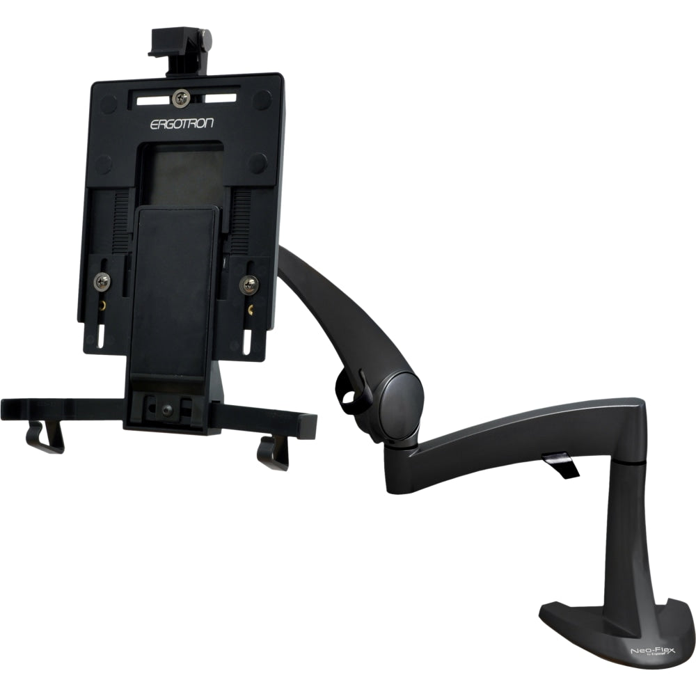 Ergotron Neo-Flex Mounting Arm for iPad, Flat Panel Display - Black - 10in to 22in Screen Support - 18 lb Load Capacity - 75 x 75, 100 x 100 - VESA Mount Compatible