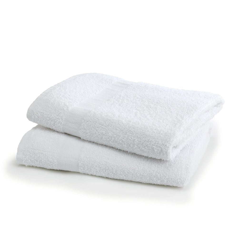 Medline Interblend Bath Towels, 22in x 44in, 6 Lb, White, Pack Of 12