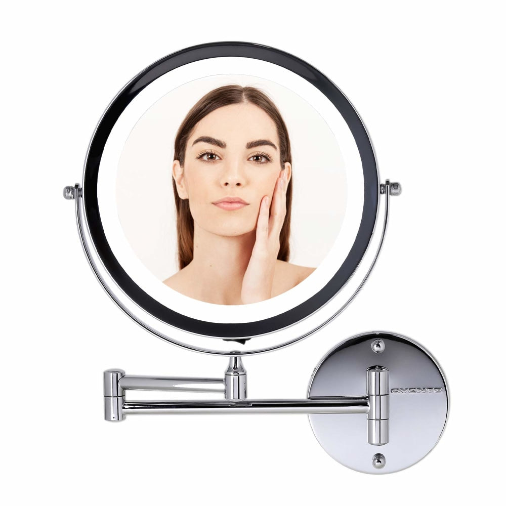 Ovente Wall-Mounted Vanity Makeup Mirror, 8-1/2in, Chrome