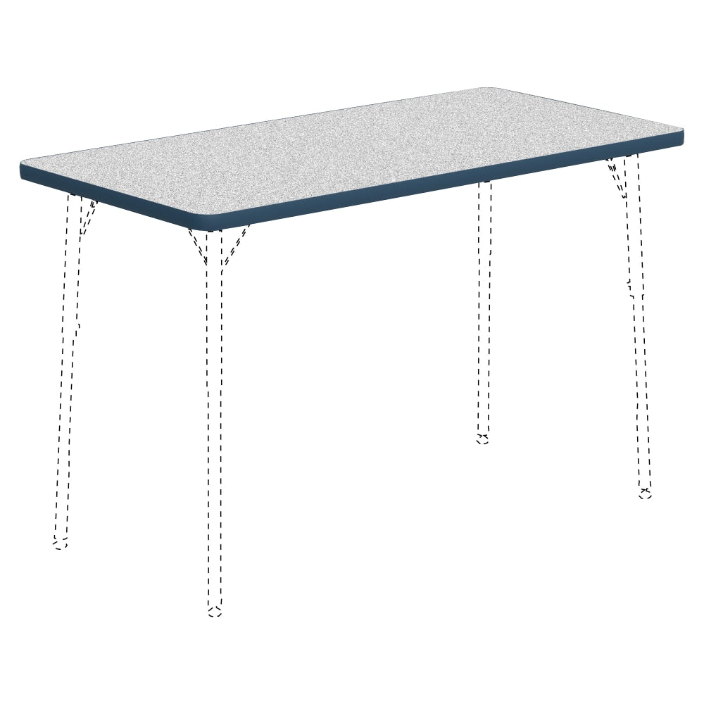 Lorell Classroom Rectangular Activity Table Top, 48inW x 24inD, Gray Nebula/Navy