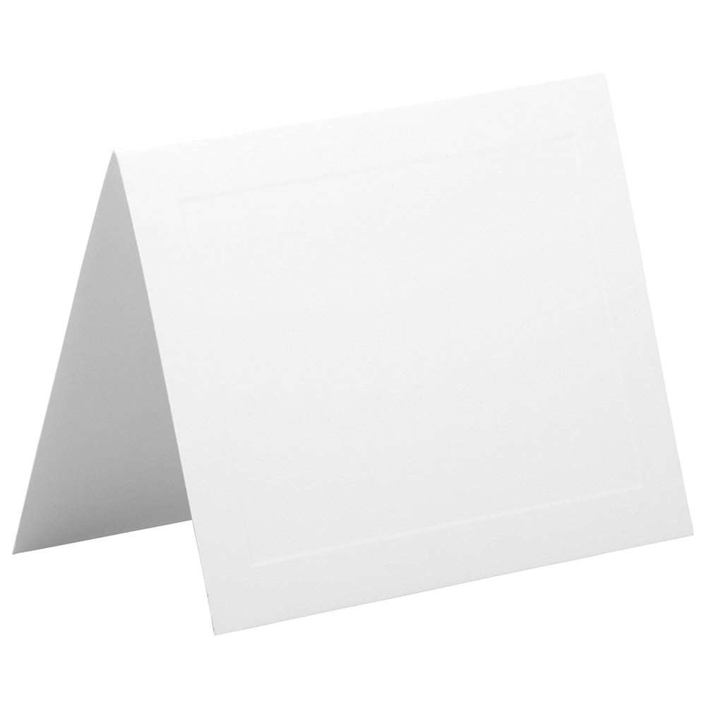 JAM Paper Fold-Over Cards, With Panel, A6, 4 5/8in x 6 1/4in, Strathmore Bright White, Pack Of 25