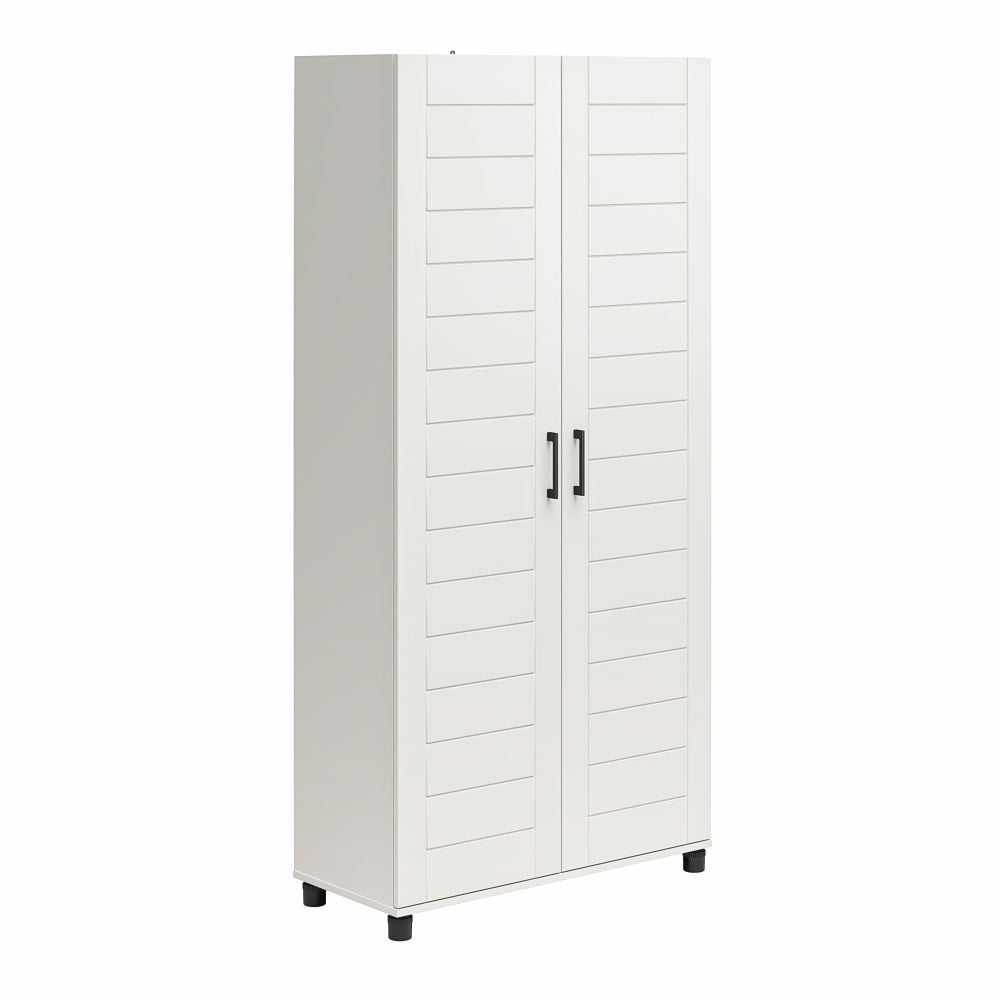 Ameriwood Home Systembuild Evolution Loxley 36inW 2-Door Shiplap Cabinet, White