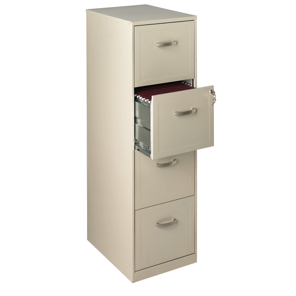 Realspace 18inD Vertical 4-Drawer File Cabinet, Stone