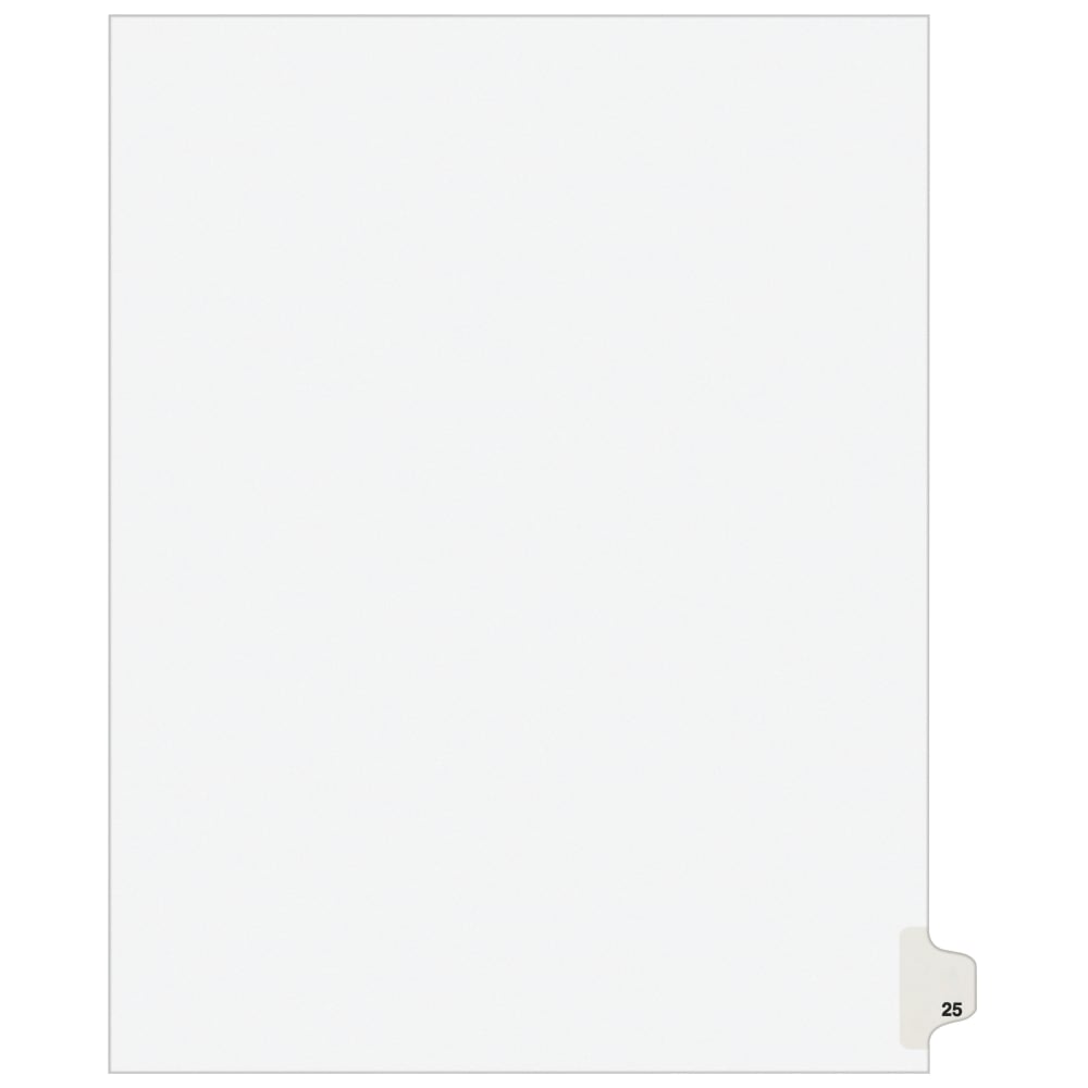 Avery Individual Legal Dividers Avery Style, Letter Size, Side Tab #25, White Dividers/White Tabs