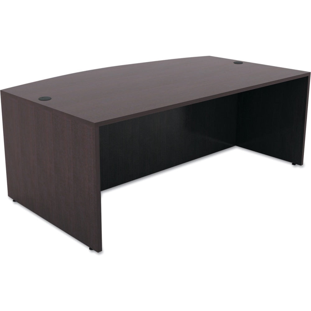 ALERA Valencia Bow Front Desk Shell, 71w x 35.5d to 41.38d x 29.63h Espresso - Material: Wood Grain Laminate, Wood Grain Laminate Top - Finish: Espresso