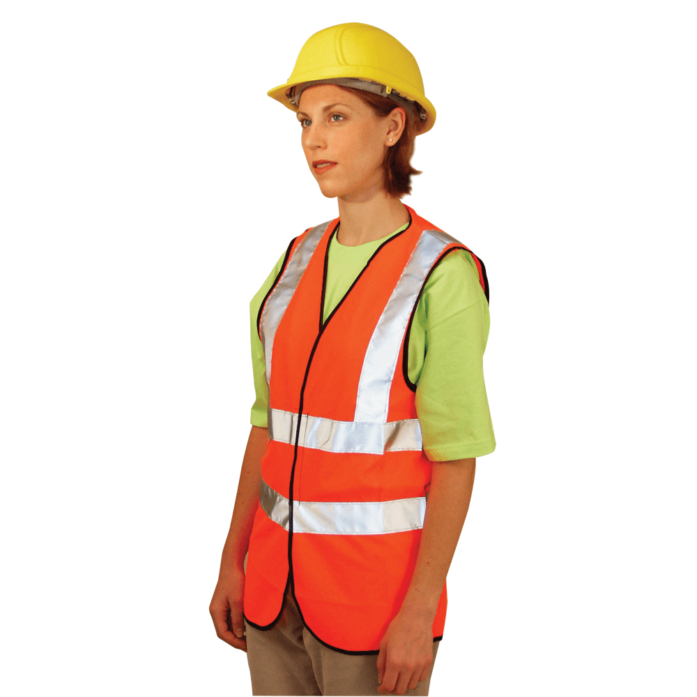 Class 2 Solid Vests with 3M Scotchlite Reflective Tape, Large, Hi-Viz Yellow