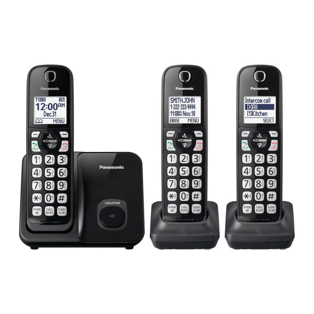 Panasonic DECT 6.0 Cordless Telephone, 3 Handsets, KX-TGD513B