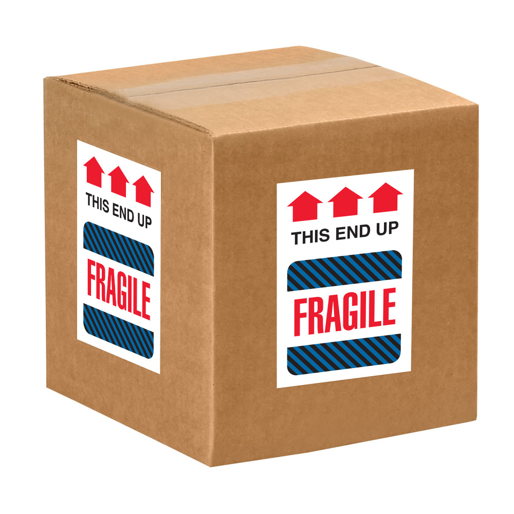 Tape Logic International Safe-Handling Labels, "This End Up - Fragile", DL1550, Rectangle, 4in x 6in, Multicolor, Roll Of 500 Labels