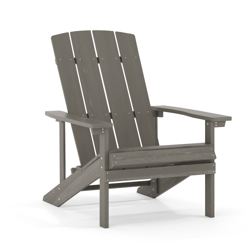 Flash Furniture Charlestown All-Weather Adirondack Chair, Light Gray