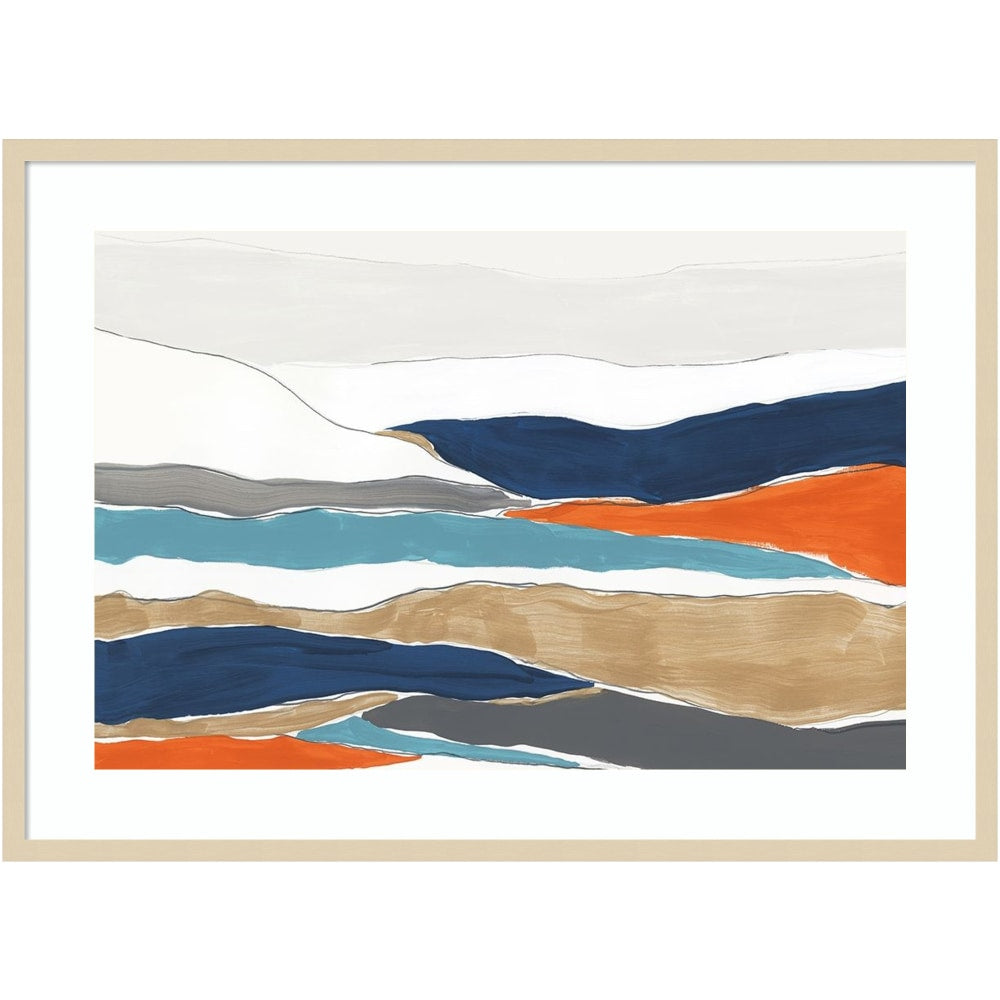 Amanti Art Orange Rolling Hills II by PI Studio Wood Framed Wall Art Print, 41inW x 30inH, Natural