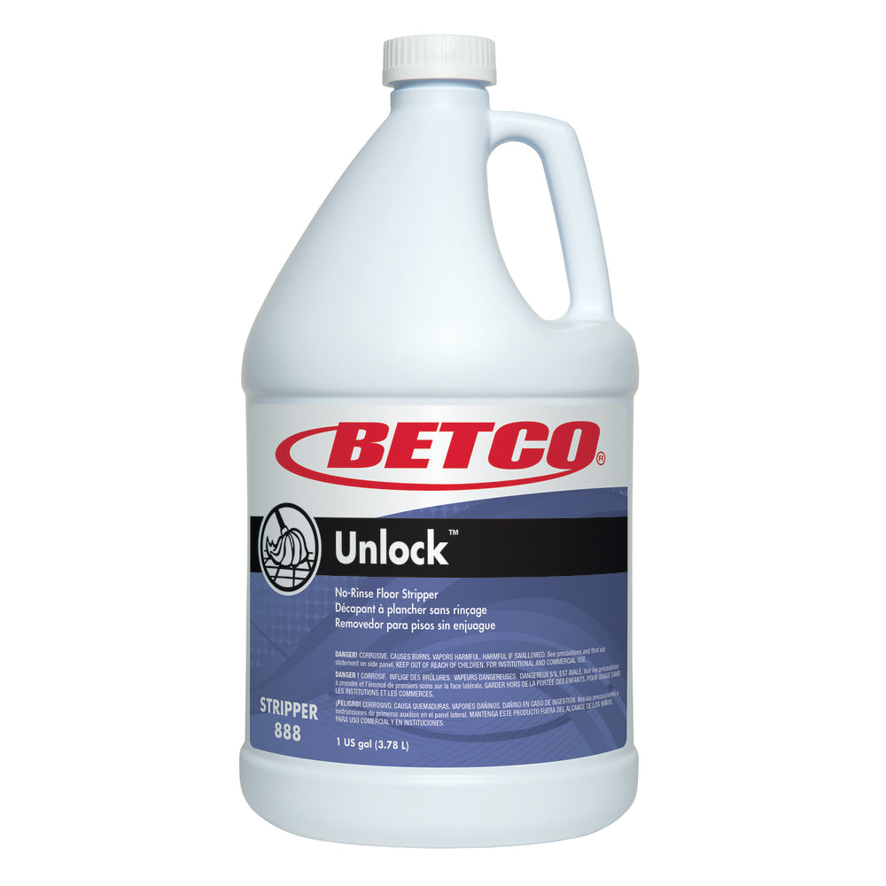 Betco Unlock Floor Stripper, 128 Oz Bottle, Case Of 4