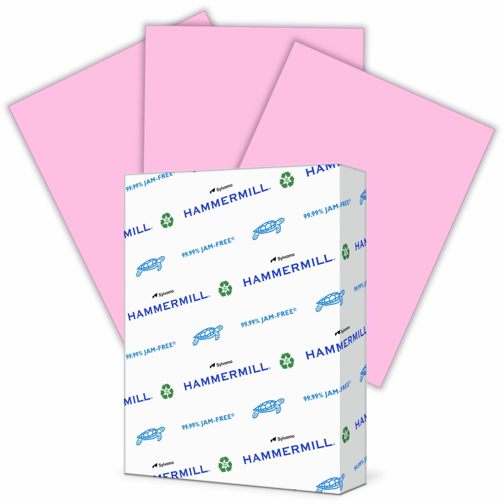 Hammermill Fore Super-Premium Color Copy Paper, Pink, Letter (8.5in x 11in), 500 Sheets Per Ream, 20 Lb, 30% Recycled