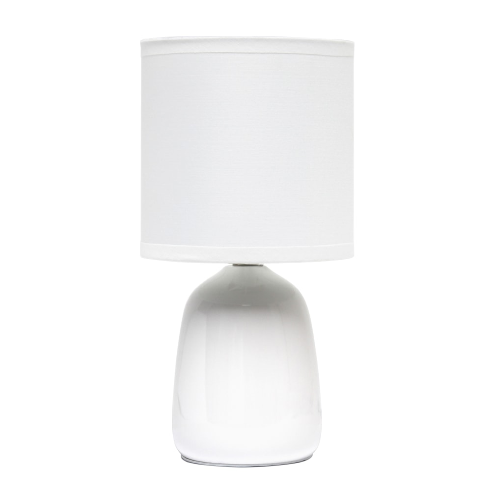 Simple Designs Thimble Base Table Lamp, 10-1/16inH, Off White/Off White