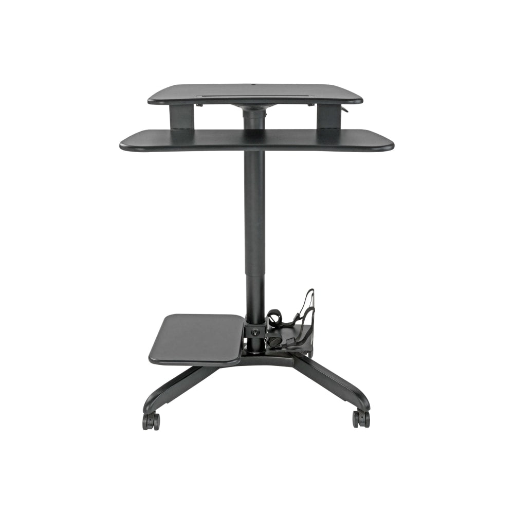 Eaton Tripp Lite Series Rolling Desk TV / Monitor Cart - Height Adjustable - Cart (fasteners, keyboard shelf, wrench, monitor shelf) - for LCD display / PC equipment - MDF, steel - black, silver