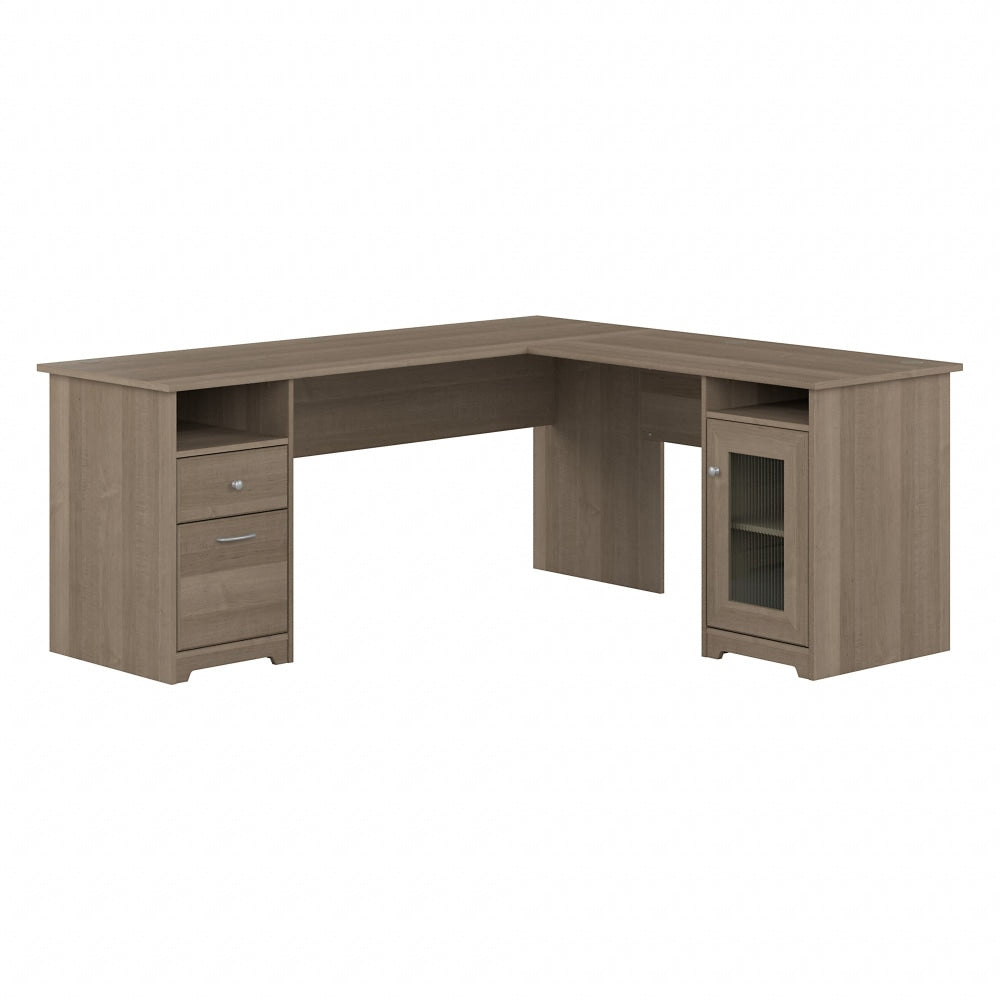 Bush Furniture Cabot 72inW L-Shaped Computer Desk With Storage, Ash Gray, Standard Delivery