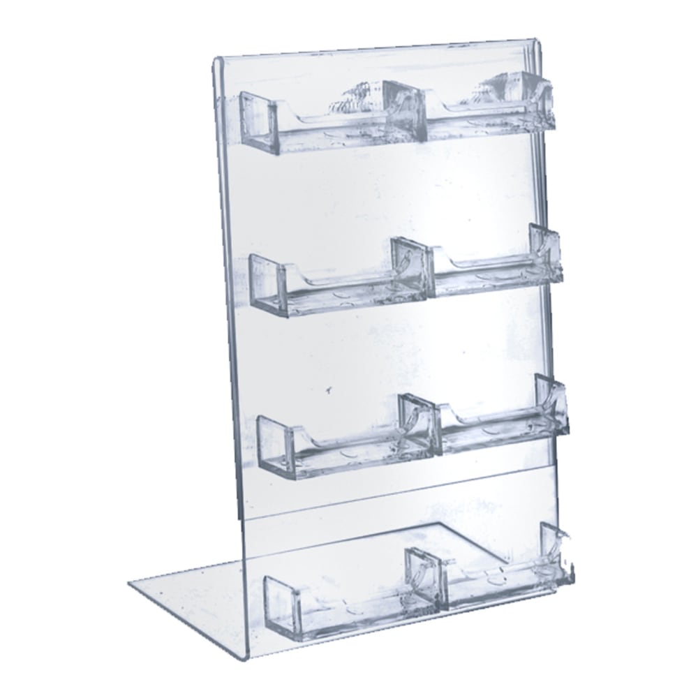 Azar Displays L-Shaped 8-Pocket Business/Gift Card Holders, 11inH x 8-1/2inW x 3inD, Clear, Pack Of 2 Holders