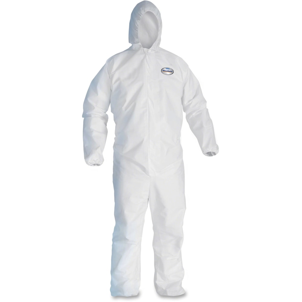 Kimberly-Clark Professional KleenGuard A20 Microforce Particle Protection Coveralls, Zipper Front, 3XL, White, Pack Of 20 Coveralls