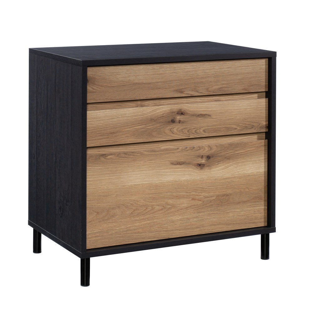 Sauder Acadia Way 30-1/3inW x 19-1/2inD Lateral 3-Drawer File Cabinet, Raven Oak/Timber Oak