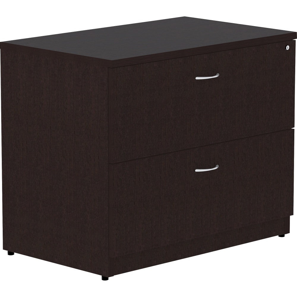 Lorell Essentials 29-1/2inW x 22inD Lateral 2-Drawer File Cabinet, Espresso