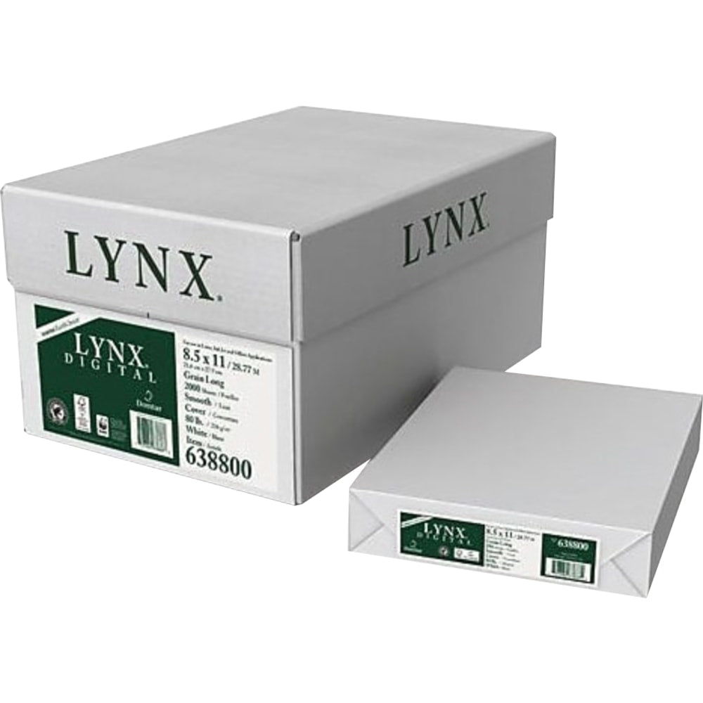 Domtar Lynx Digital Multi-Use Printer & Copier Paper, Letter Size (8 1/2in x 11in), 4000 Sheets Total,  96 (U.S.) Brightness, 80 Lb, White, 250 Sheets Per Ream, Case Of 8 Reams