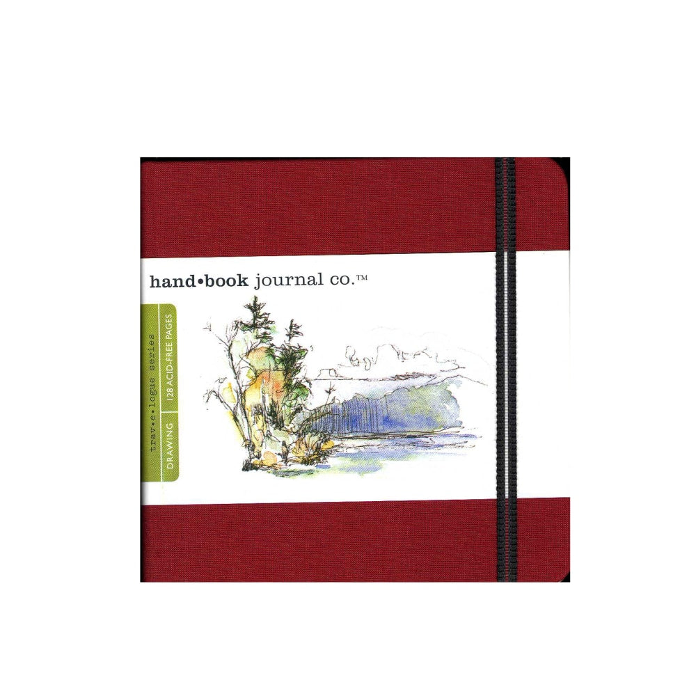 Hand Book Journal Co. Travelogue Drawing Journals, Square, 5 1/2in x 5 1/2in, 128 Pages, Vermilion Red, Pack Of 2