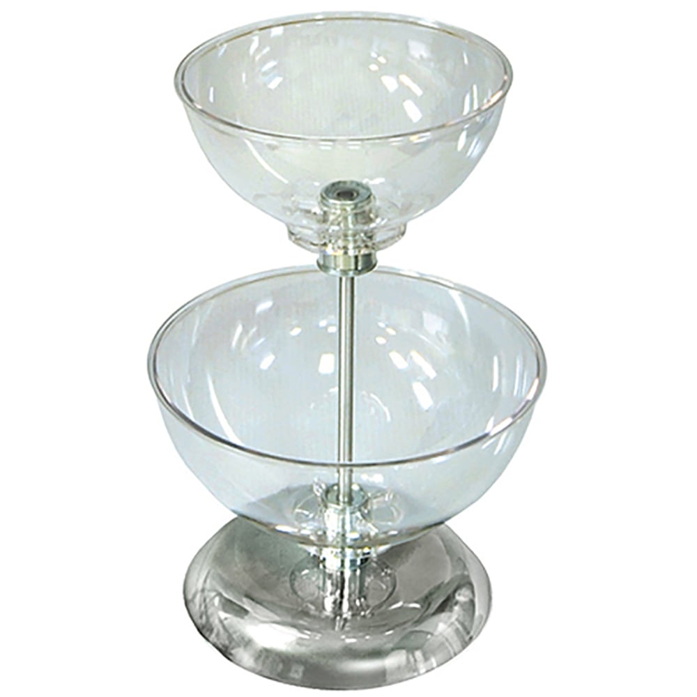 Azar Displays 2-Tier Bowl Display, 15inH x 10inW x 10inD, Clear