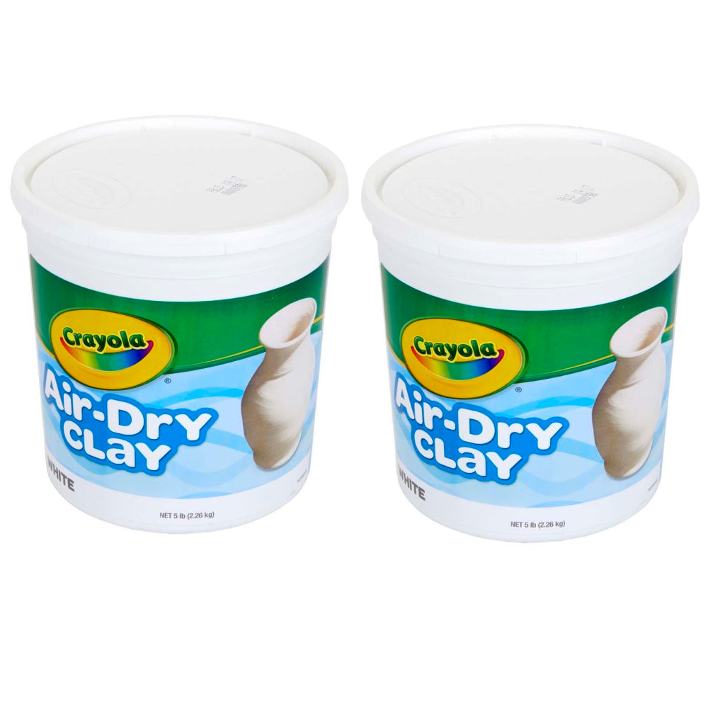 Crayola Air-Dry Clay, 5 Lb, White, Pack of 2 Tubs