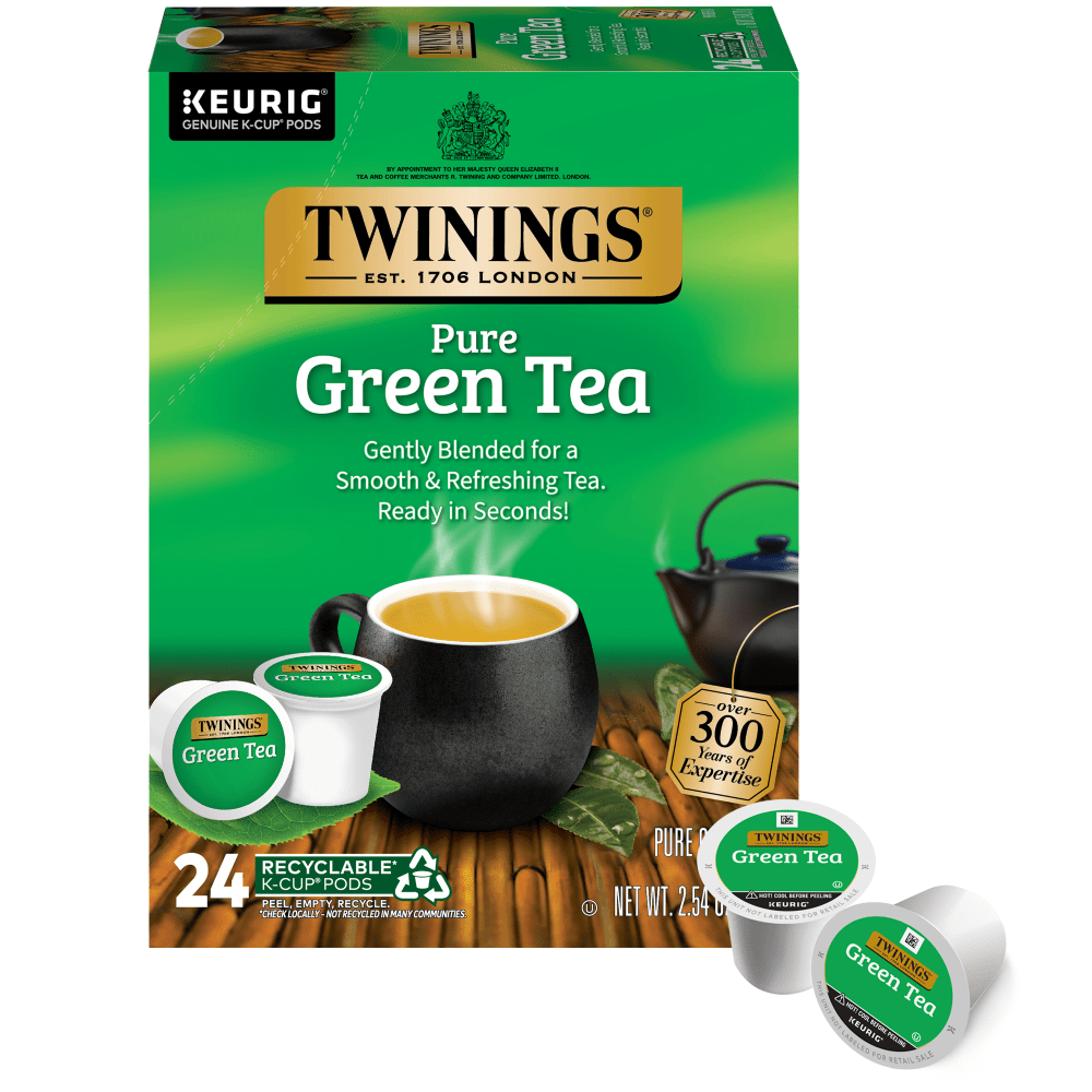 Twinings of London, Green Tea Single-Serve K-Cup Pods, Box Of 24