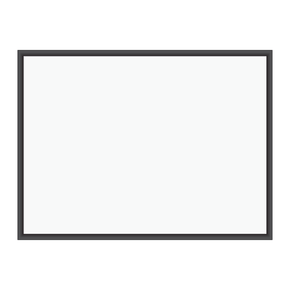 U Brands Magnetic Dry-Erase Board, 47in x 35in, Black Wood Frame