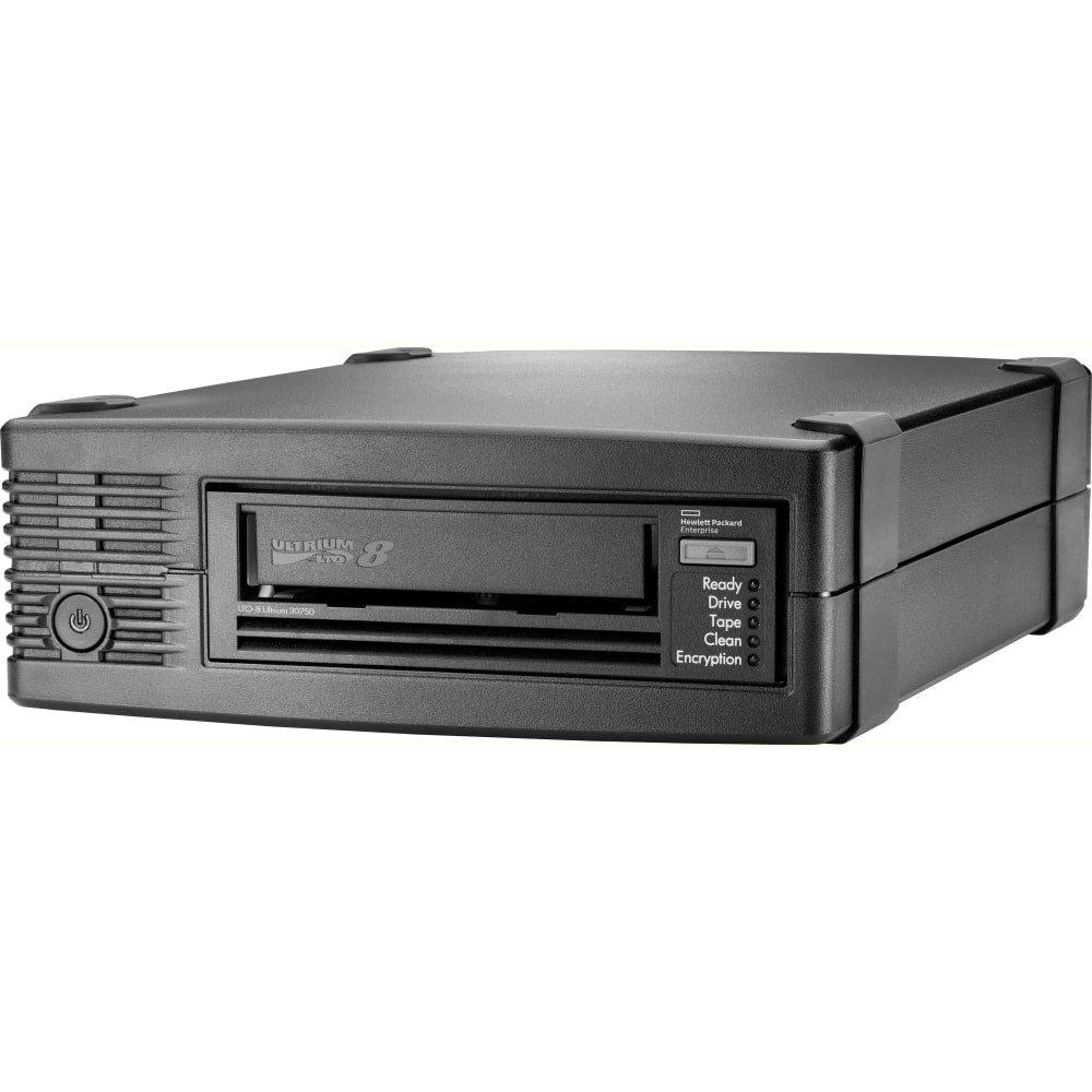 HPE StoreEver LTO-8 Ultrium 30750 External Tape Drive - LTO-8 - 12 TB (Native)/30 TB (Compressed) - 6Gb/s SAS - 5.25in Width - 1/2H Height - External - 300 MB/s Native - Linear Serpentine - Encryption - WORM Support - 3 Year Warranty