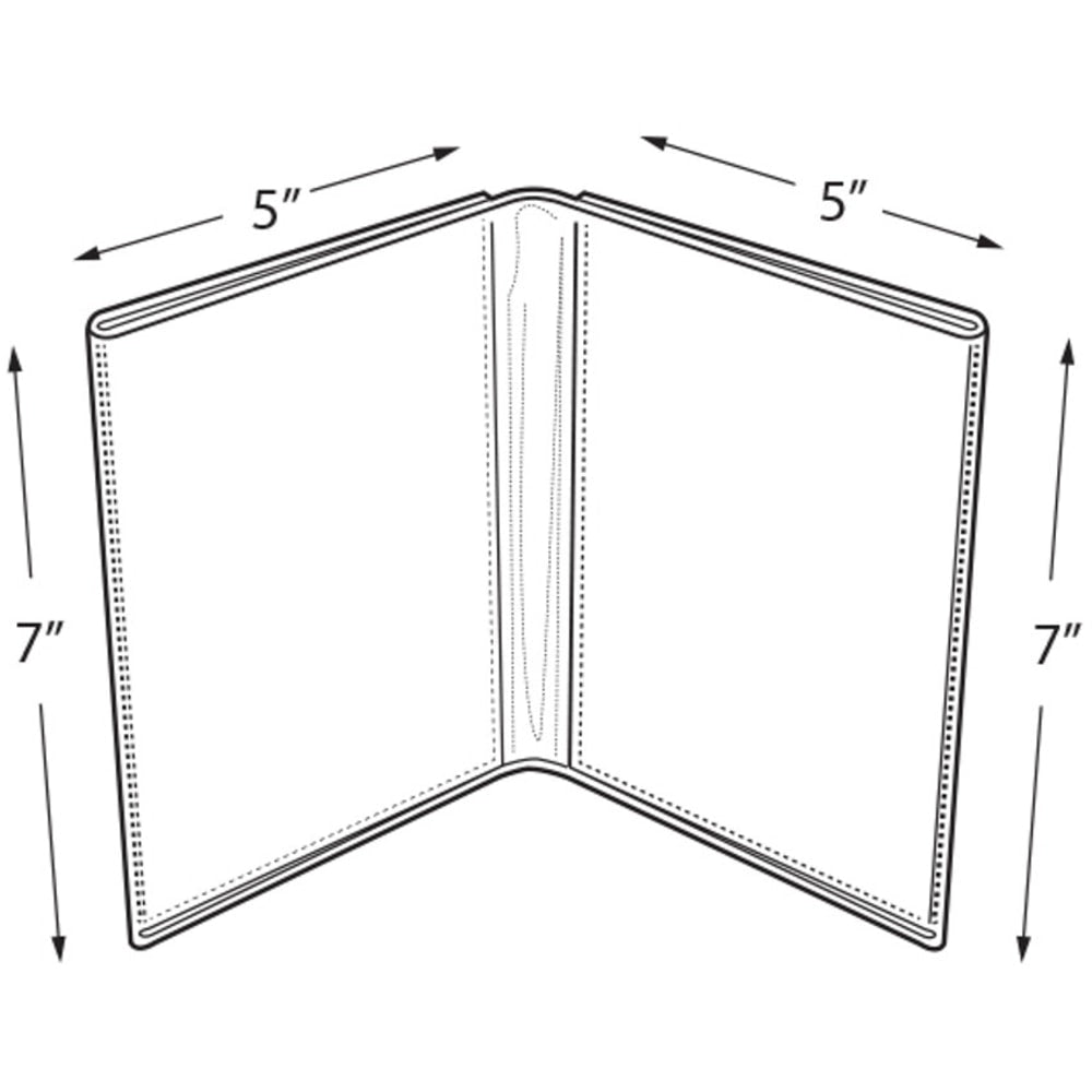 Azar Displays Side By Side Acrylic Frame Double Photo Holders, 7inH x 10inW x 3-7/16inD, Clear, Set Of 2 Holders