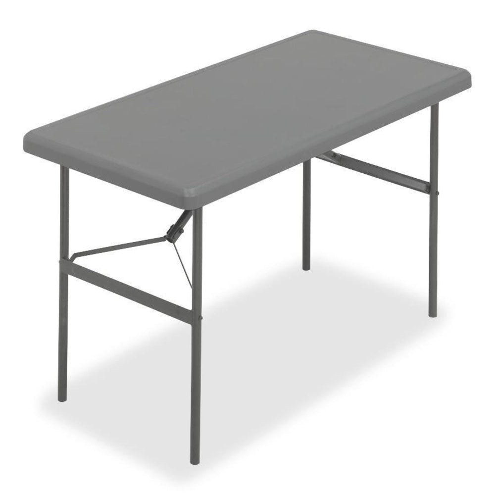 Iceberg IndestrucTable TOO 1200-Series Folding Table, 48inW x 24inD, Charcoal