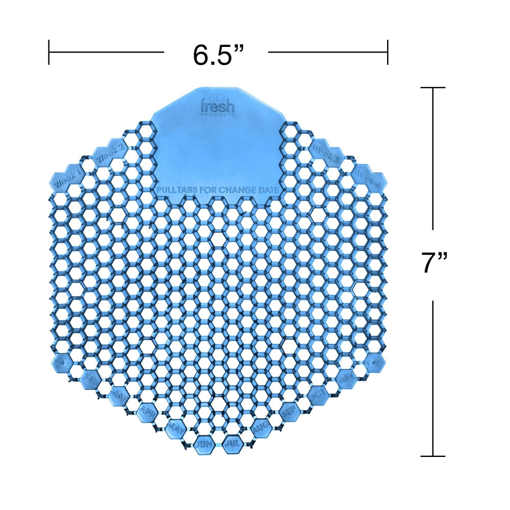 Fresh Products Wave 3-D Urinal Screens, 7in, Wintergreen Scent, Light Green, Pack Of 60 Urinal Screens