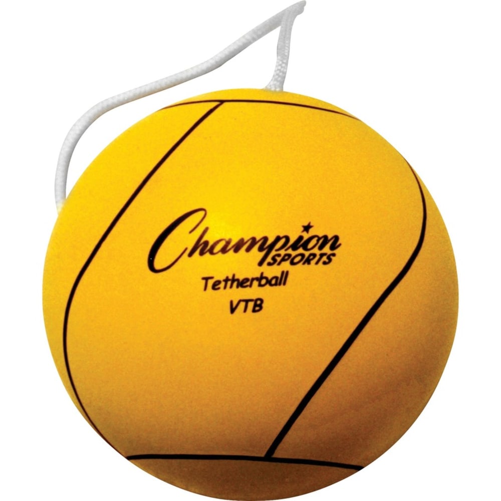 Champion Sports Yellow Tether Ball - Rubber, Nylon - Yellow - 1  Each